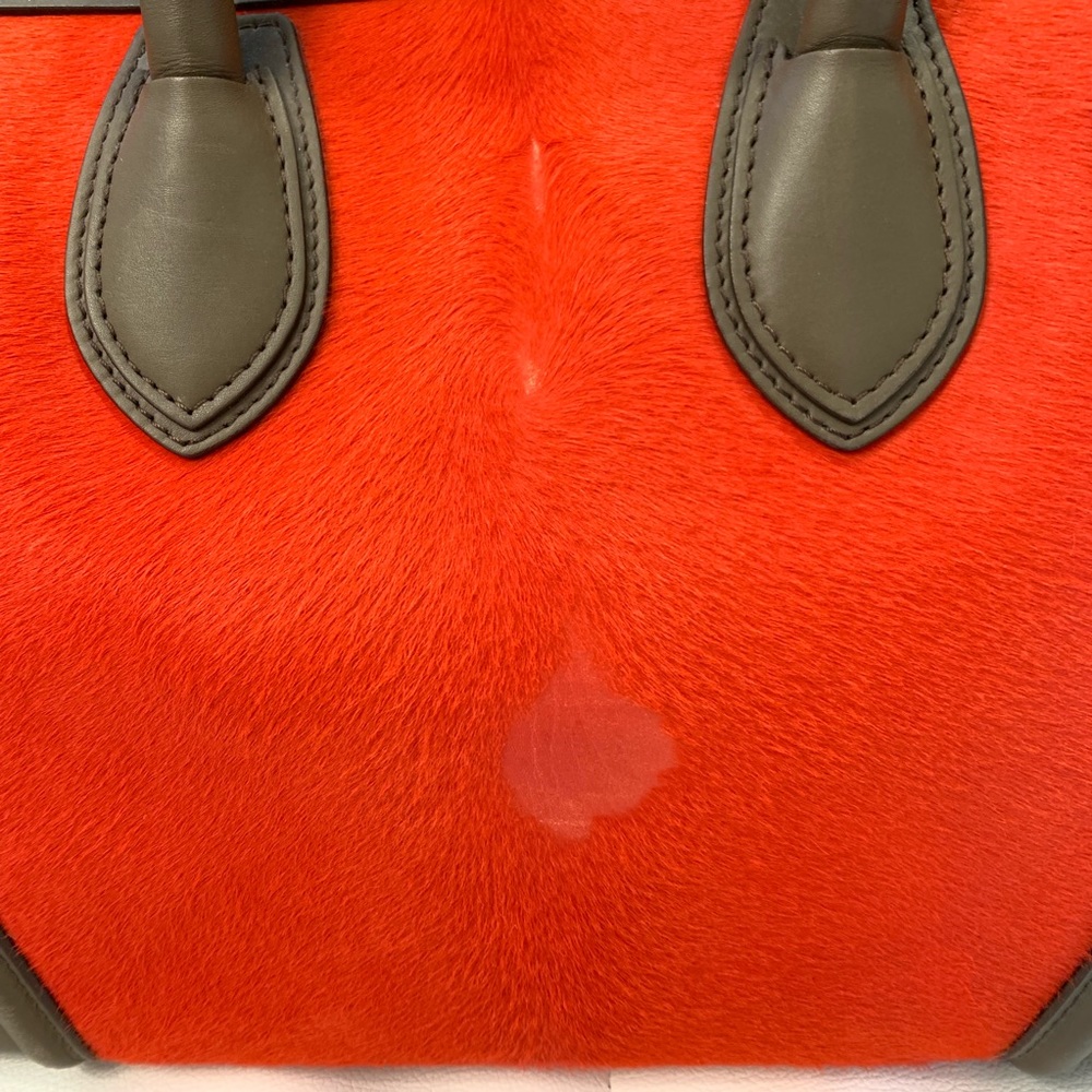 CELINE Mini Luggage 3 Color Pony Hair Bag - Picture 4 of 8